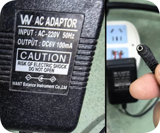 *Brand NEW*For use with AC adapter Input: AC 220V 50Hz; Output: DC 6V 100mA Caution Power Supply